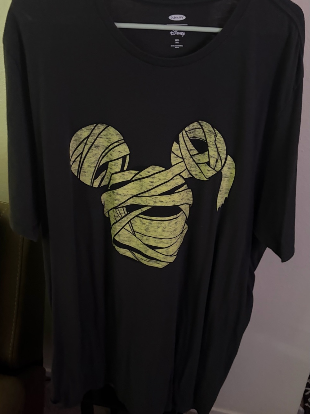 Old Navy Black T‑Shirt with Green Mummy Mickey Graphic